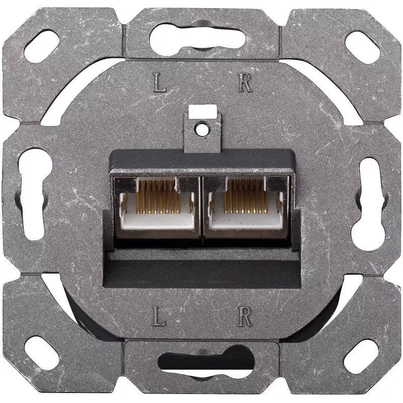 DIGITUS DN-9005-N - Anschlussdose, Unterputz - RJ-45 X 2 - RAL 9010 - 2 Ports (DN-9005-N)