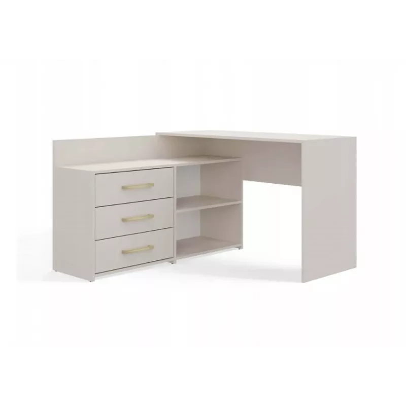 Eck-Schreibtischplatte e shop DANY Kaszmir Beige — Eck-Arbeitsplatz, kompakte Aufteilung