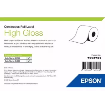 Etikettenrolle Epson 7113751, Hochglanz-Finish, Breite 76 mm, Länge 33.000 mm