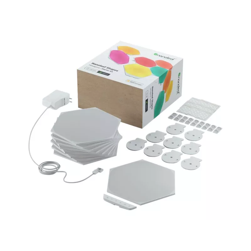Nanoleaf Shapes Hexagons Smarter Kit LED-Lichtpaneele, 9 Stück, Weiß