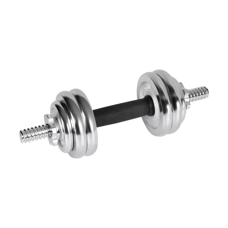 REBEL ACTIVE Chrome Verstellbare Hanteln im Koffer 15 kg mit Langhantelstange
