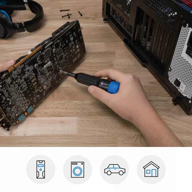 iFixit Narwhal 6-in-1 Schraubenzieher, arretierende Drehkappe, schwarz