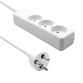 Steckdosenleiste ProXtend K3-K06W 3-fach, 6 m Kabel, weiß — ProXtend Steckdosenleiste mit drei Steckdosen