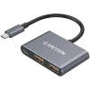 USB-C 3-in-1 Hub CANYON DS-3 Dunkelgrau – USB-C auf USB-A + HDMI + PD-Durchschleifung