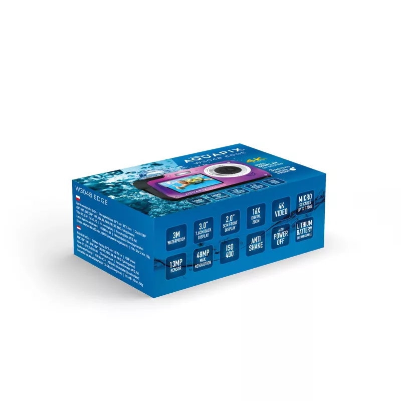 Kompakte wasserdichte Kamera EASYPIX Aquapix W3048‑V 12MP, 4-fach Digitalzoom