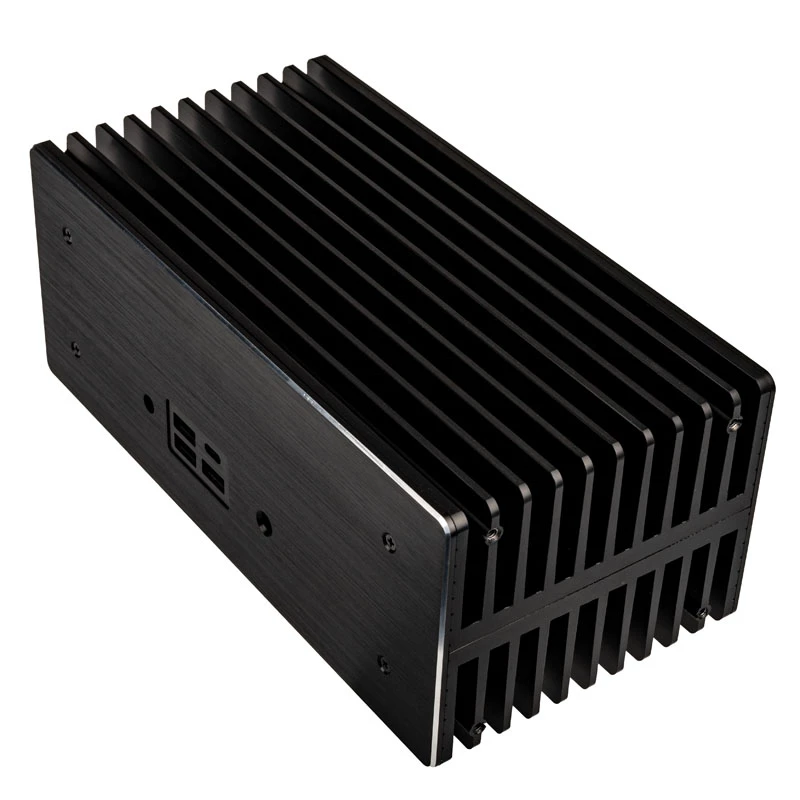 Akasa Turing ABX UCFF lüfterloses Gehäuse für AMD Mini-PC (Gigabyte BRIX 4000U), Aluminium, Schwarz