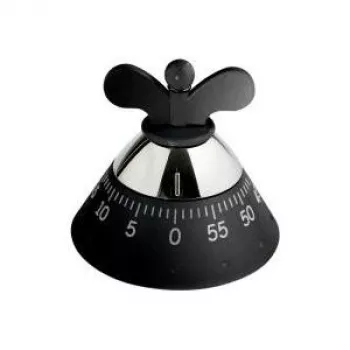 Küchentimer Alessi A09 B Schwarz 120mm x 120mm x 90mm