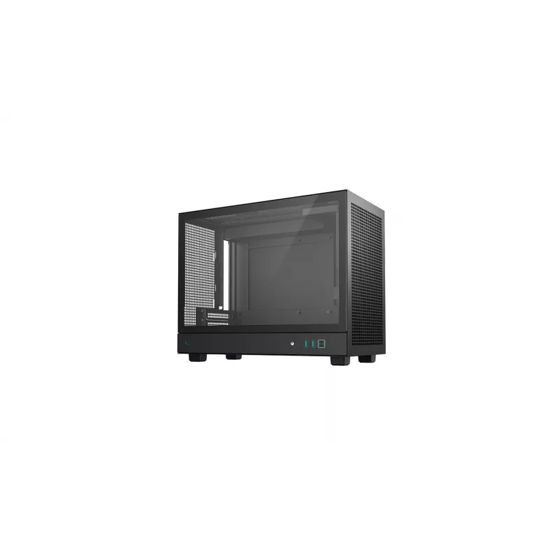 DeepCool CH160 PLUS R-CH160-BKNGM0-G Small-Form-Factor-(SFF)-PC-Gehäuse, Mini-ITX/Micro-ATX, Hartglas, schwarz