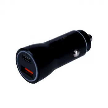 Auto-Ladegerät 12/24V Akyga AK-CH-16 36W USB-A + USB-C PD Quick Charge 3.0 5-12V / 1,5-3A schwarz