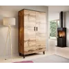 Cama Meble LOTTA 2D2D Kleiderschrank, Eiche Wotan + Schwarz matt