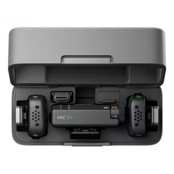 DJI Mic Mini (2 TX + 1 RX + Ladecase) Drahtloses Mikrofon-Kit - Dunkelgrau
