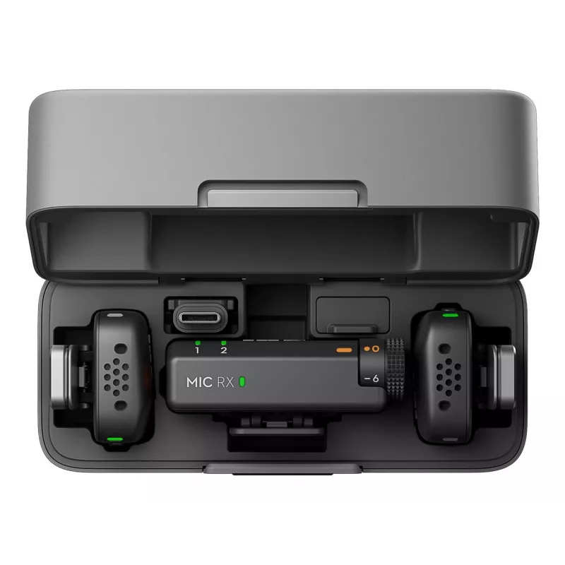 DJI Mic Mini (2 TX + 1 RX + Ladecase) Drahtloses Mikrofon-Kit - Dunkelgrau