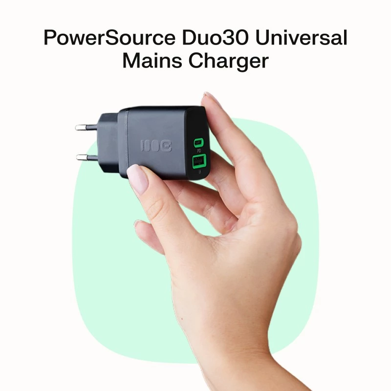 Netzteil Green Cell PowerSource Solo30 30W Schwarz — USB-C Einzelport-Ladegerät