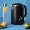 Jata JEHA1575 Wasserkocher, 1,7 l, 1500 W, 5 Temperaturstufen, Schwarz/Edelstahl
