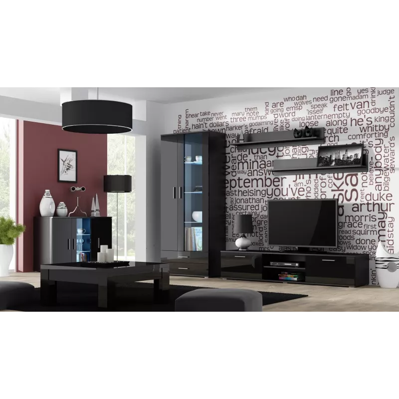 Sideboard Cama SOHO S7 120 cm Schwarz Glanz