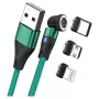 USB-Kabel RealPower MagneticCharge3 2m USB A Grün Schnellladung Datenübertragung