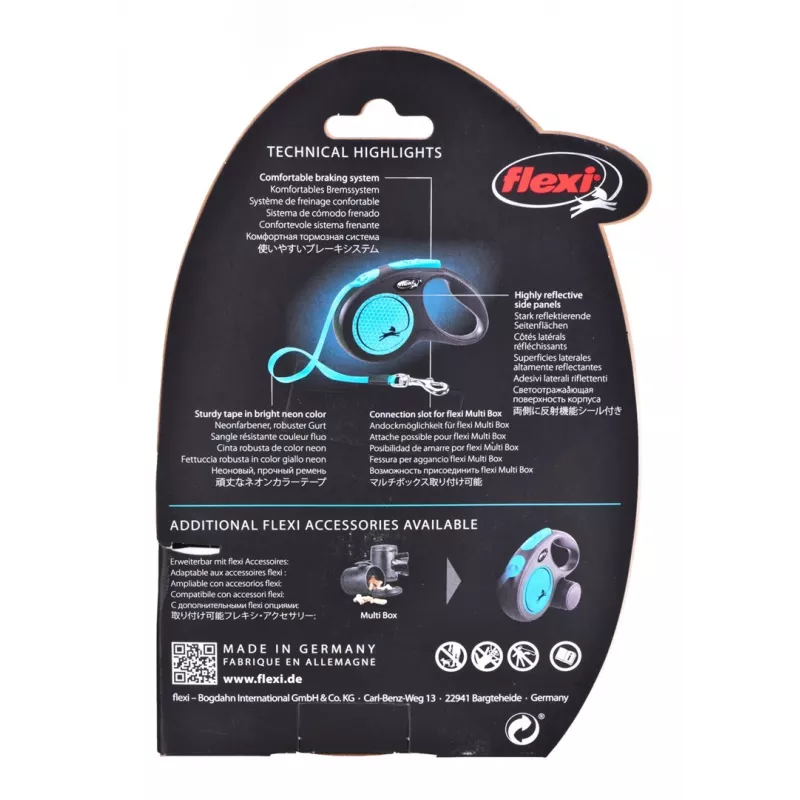 FLEXI New Neon M - Rollleine - 5 m