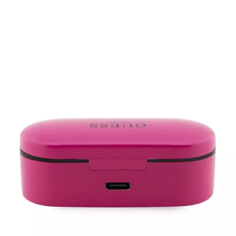 Guess GUTWST31EM True-Wireless-Ohrhörer, Bluetooth 5.0, 5 Std., mit Ladeetui, Magenta