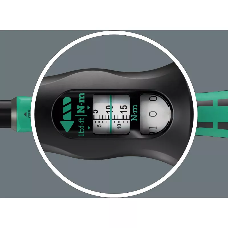 Wera Click-Torque Lock C3 05075692001 Drehmomentschlüssel mit Umschaltknarre, 1/2 Zoll, 40–200 Nm, Schwarz/Grün