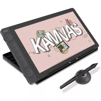 Grafiktablett HUION Kamvas 13 — 13,3 Zoll IPS 1920×1080, 16384 Druckstufen, batteriefreier Stift, 3 programmierbare Tasten