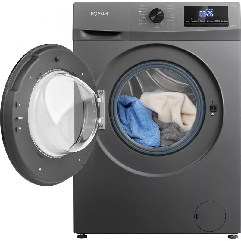 BOMANN WA 7185 Frontlader-Waschmaschine, 8 kg, 1400 U/min, titan/schwarz