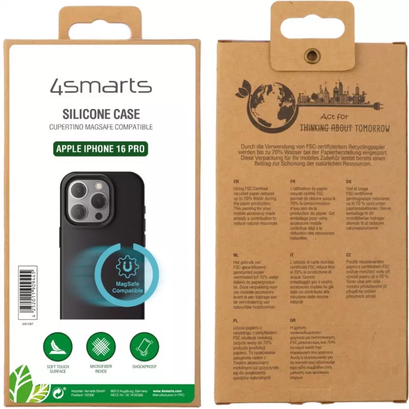 4smarts 541187 Cupertino Silikon-Case für Apple iPhone 16 Pro