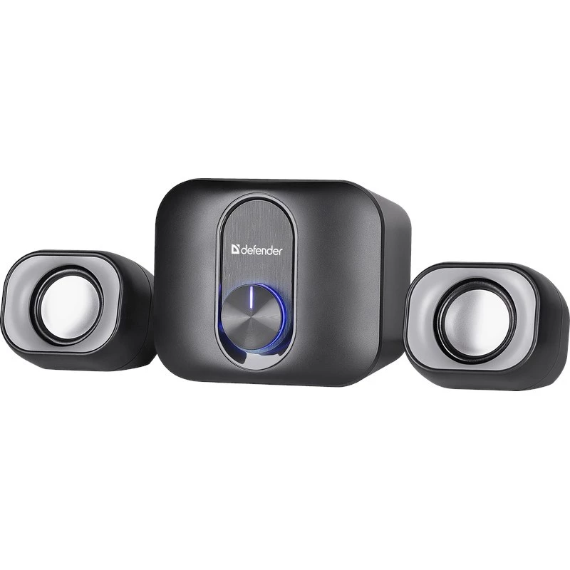 Desktop 2.1-Lautsprecher DEFENDER V13 — 11 W RMS (6 W Satelliten, 5 W Subwoofer), USB-Stromversorgung, 3,5-mm-Eingang, Schwarz