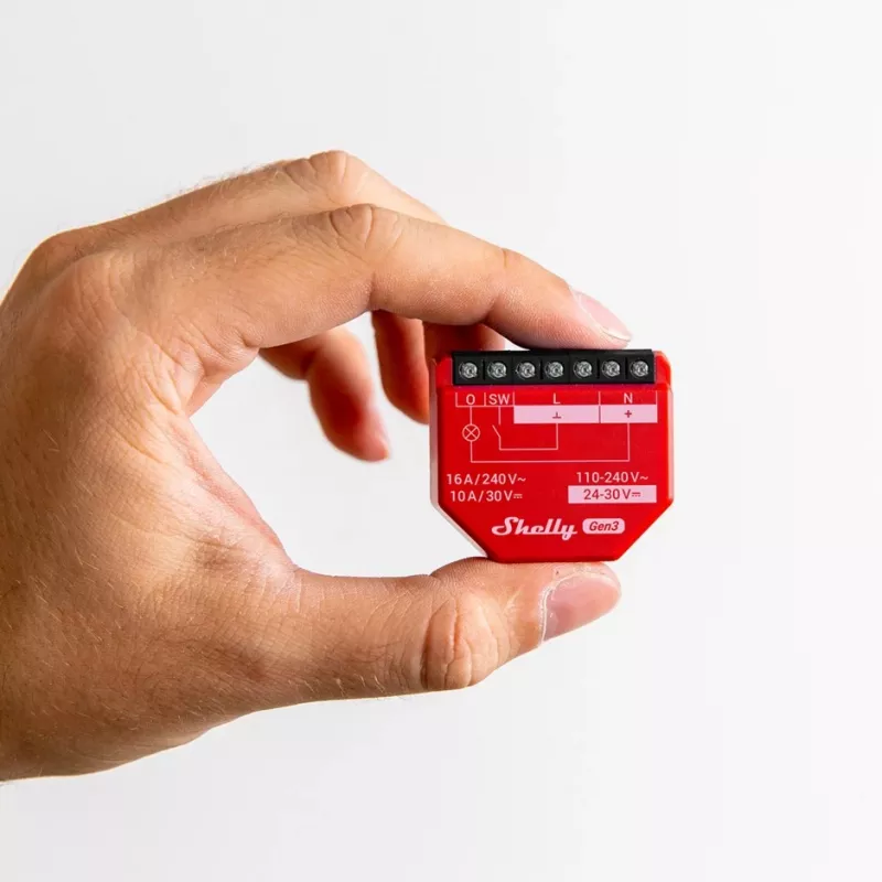 Shelly 1PM Gen3 WLAN-/Bluetooth-Relais, 16 A, mit Leistungsmessung