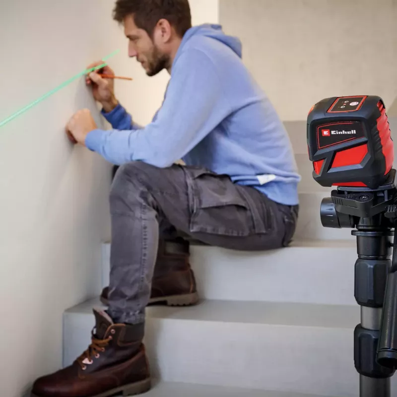 Einhell TC-LL 2 G Kreuzlinienlaser 2270109, selbstnivellierend, grüne Laserlinien, 16 m Reichweite