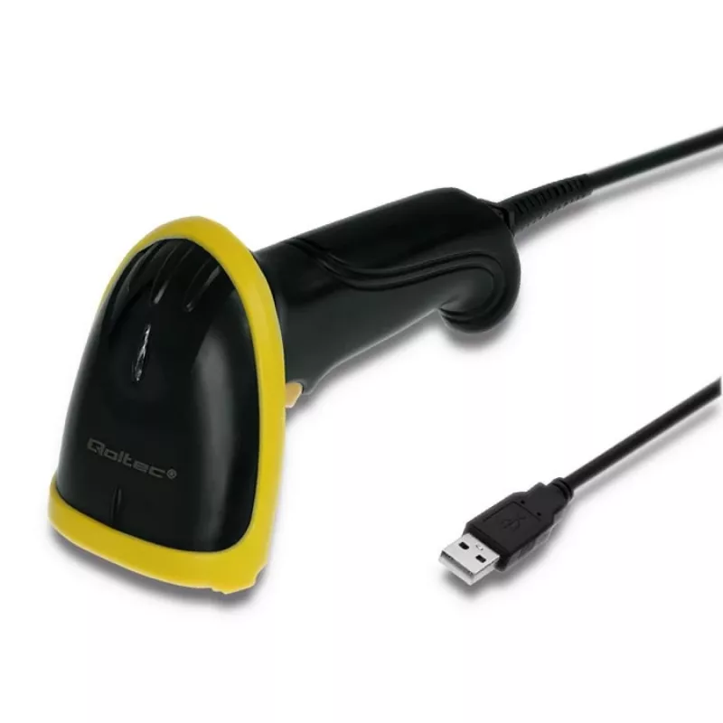 Qoltec 50867 Laser-Barcodescanner 1D/2D, USB, Schwarz
