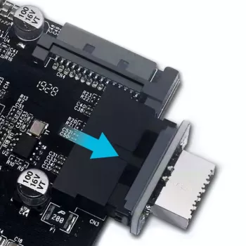 GrauGear interner 19-Pin USB 3.0 auf USB 3.1 Type-E 20-Pin Key A Adapter, 180 Grad