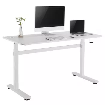 Manuell höhenverstellbarer Schreibtisch Ergo Office, max. 40 kg, max. Höhe 117 cm, mit Tischplatte für Arbeiten im Stehen und Sitzen, ER-401 W