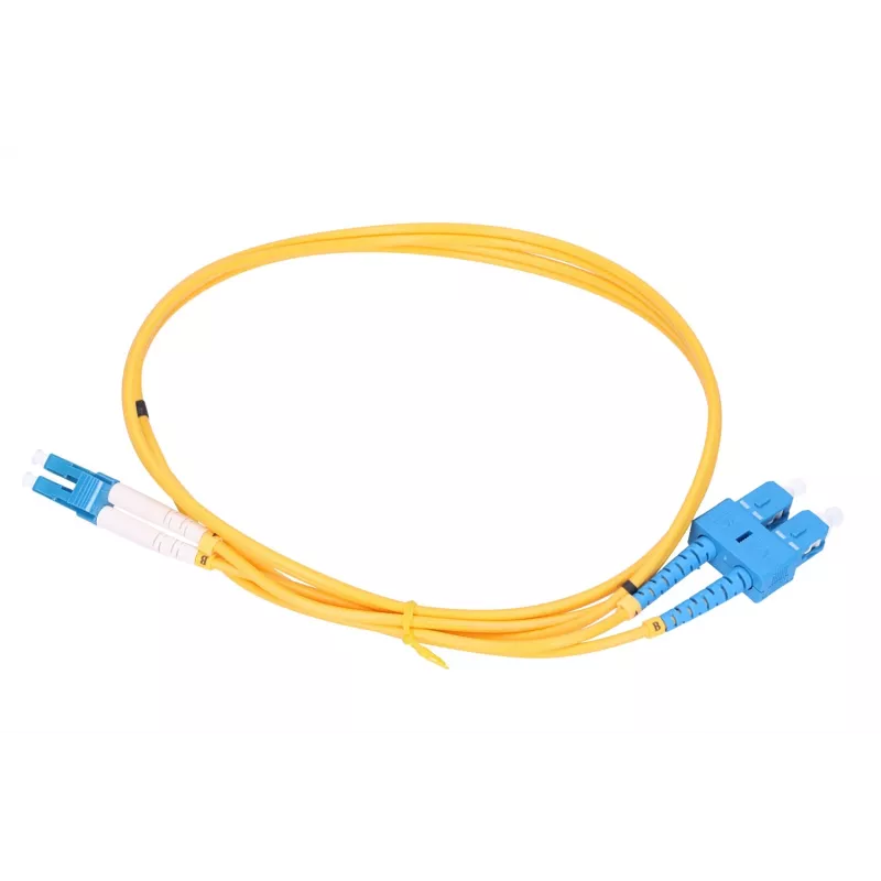 Glasfaser-Patchkabel Extralink EX.3630, 0,5 m, G.657.A1, SC zu LC, FTTH, Duplex, gelb