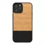 Handyhülle man and wood für iPhone 12 Pro Max — Fischgrät Nero Schwarz