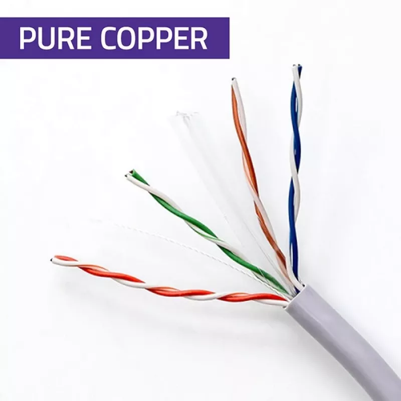 Netzwerk-Patchkabel QOLTEC Cat6 UTP Kupferkabel, 25 m, grau