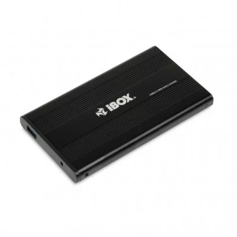 iBOX HD-02 externes Gehäuse für 2,5-Zoll-SATA-Laufwerke, USB 3.0, Aluminium, Schwarz