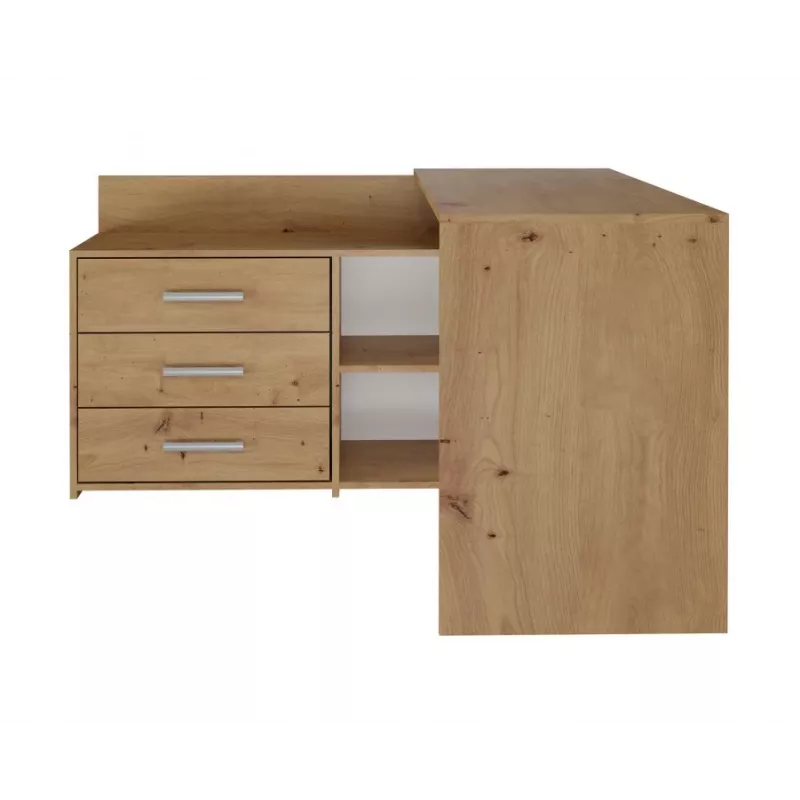 Corner-Computer-Schreibtisch Top e Shop DANY ARTISAN KPL, L-förmig, Spanplatte, Eichefarben