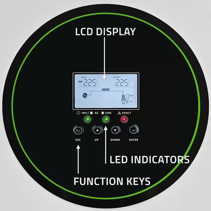 Hybrid-Solarwechselrichter Off-Grid 3500W, Wi-Fi