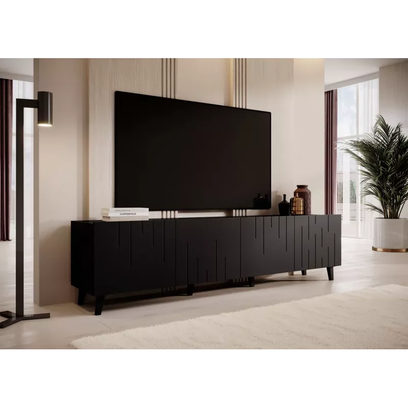 RTV-Schrank BARI 200x42x52 matt schwarz