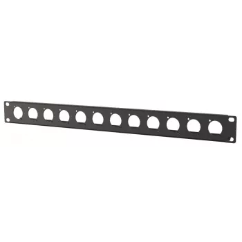 Lanview LVR1U-12D-BL 1U 19-Zoll-Rackpanel mit 12 Löchern für universelle D-Typ-XLR