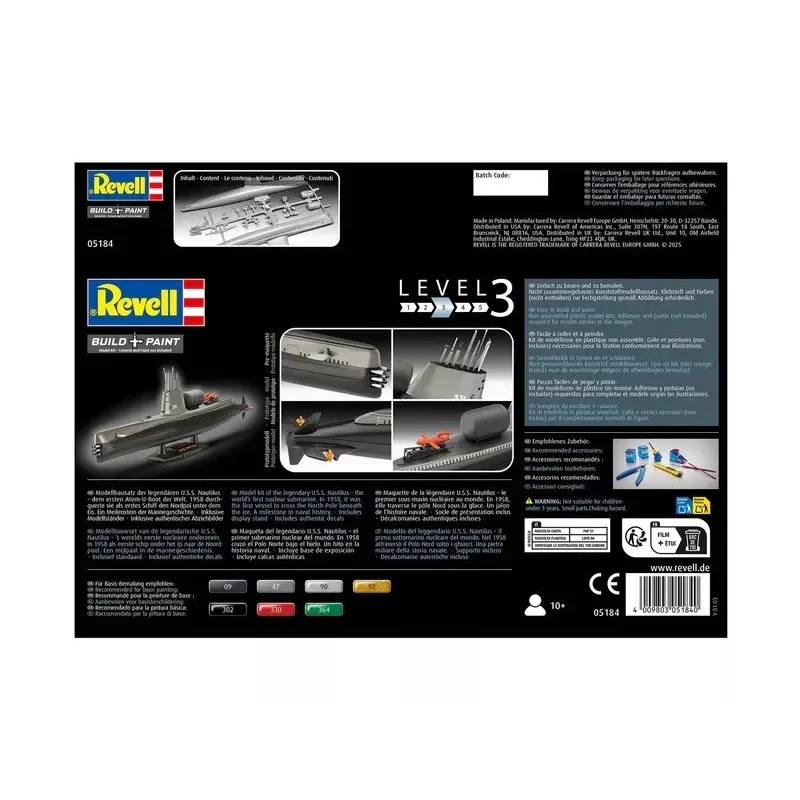 Plastikmodellschiff REVELL U.S.S. Nautilus Maßstab 1:305, Bausatz 05184