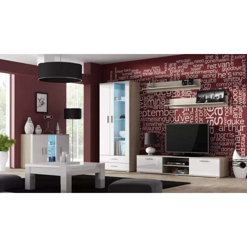 Cama Sideboard 120 cm SOHO S7 Sonoma-Eiche/weiß glänzend