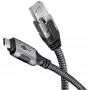 Goobay 70752 USB-C 3.1 auf RJ45 Ethernet-Kabel, Cat6 F/UTP, 5 m, schwarz/silber