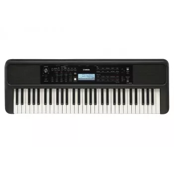 Tastatur YAMAHA PSR-E383 — Tragbares 61-Tasten-MIDI-Tastatur, LCD-Display, USB, integrierte Lautsprecher, batteriebetrieben (6), Schwarz