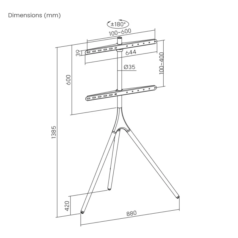 Sbox FS-1246F TV-Halterung, 45–65 Zoll, 32 kg, 600x400