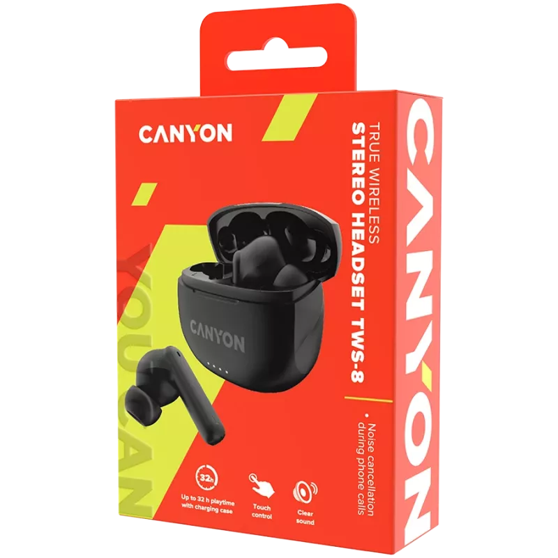 Bluetooth-Headset TWS-8 ENC Earbuds/BT 5.3 schwarz