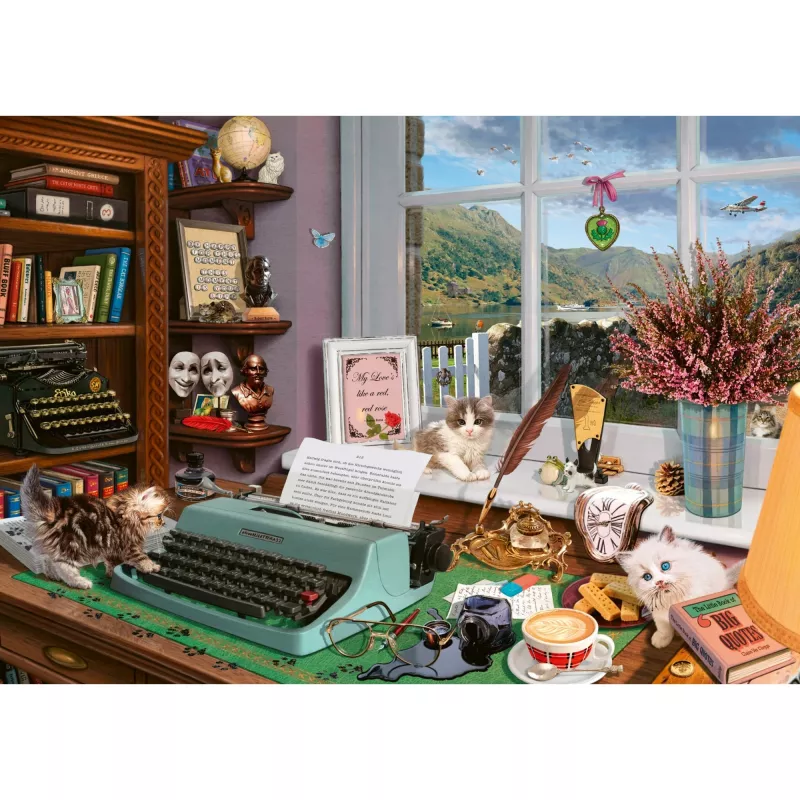 Schmidt Spiele 59920 Steve Read: Am Schreibtisch Secret Puzzle, 1000 Teile, 693 x 493 mm