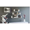 Topeshop MOBI 3P BIEL Regal Schwebendes Regal Wandmontage Spanplatte, Weiß