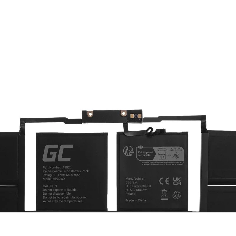 Batterie Green Cell AP30WX für Apple MacBook Pro 15 A1707
