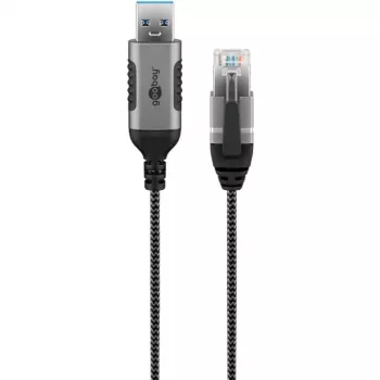 Goobay Ethernet-Kabel USB-A 3.0 auf RJ45 schlank 3 m – verbindet Router, Modem oder (74396)